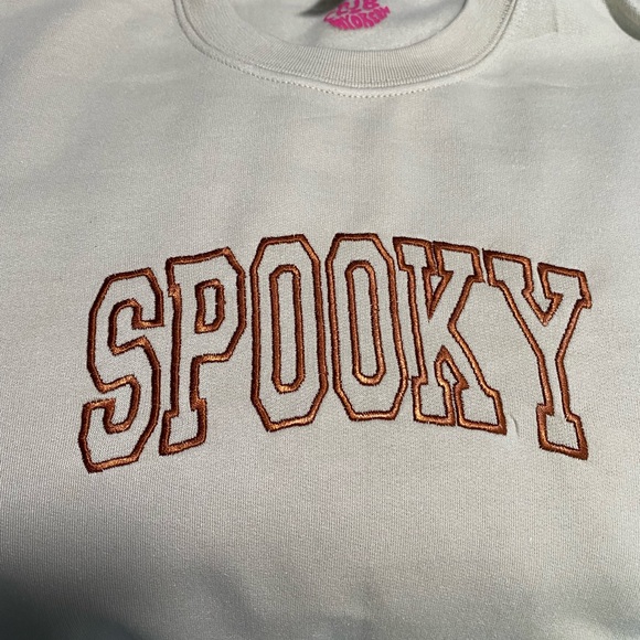 Spooky embroidered fall crewneck sweatshirt - Picture 5 of 6